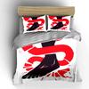 Red Snake and Black Foot Design Bedding Duvet Cover Set Duvet Cover Pillowcases  (1*Duvet Cover 2*Pillowcases, without duvet insert)