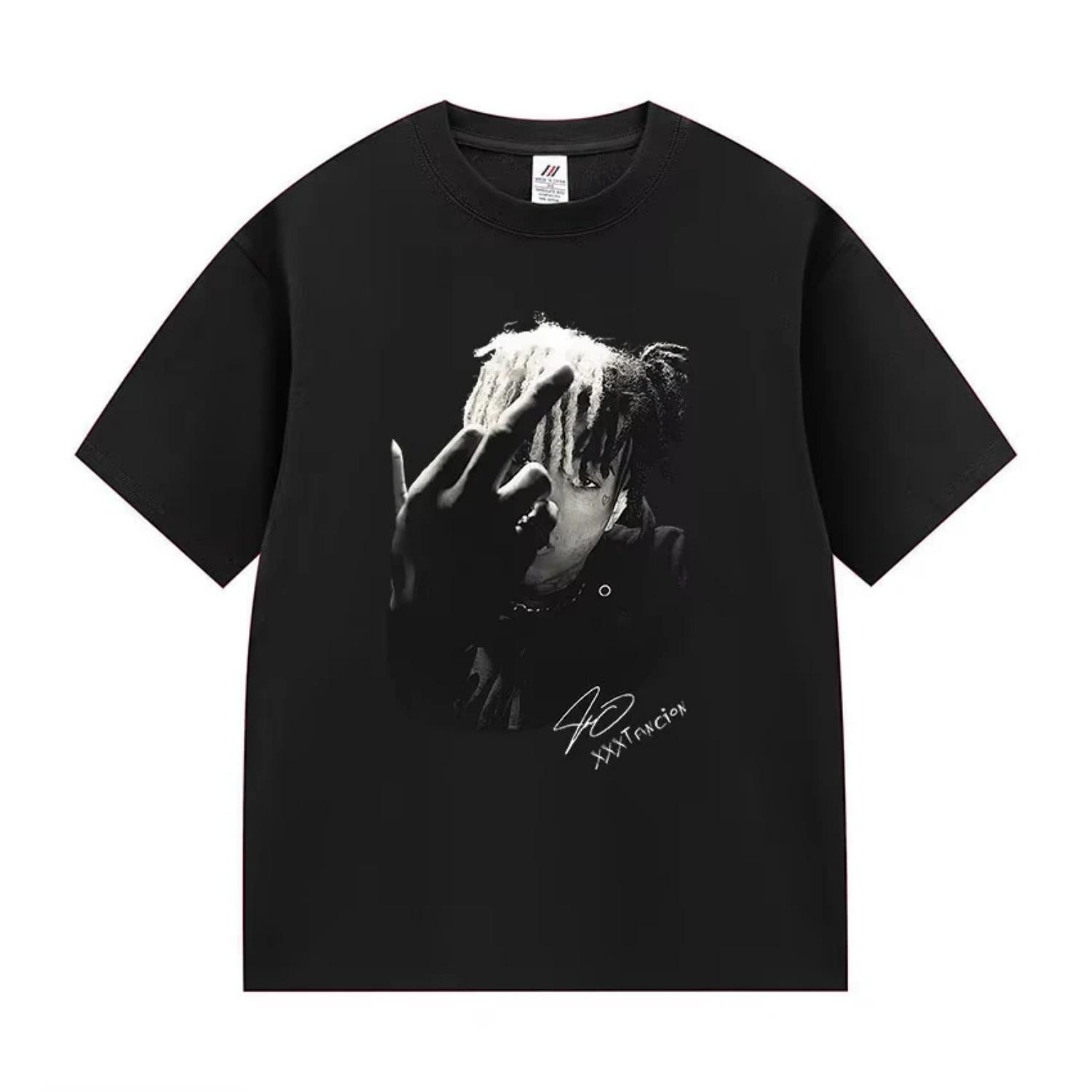 

Rapper XXXTentacion Album 2026 Graphic T Shirt Men s Hip Hop Retro Style Short Sleeve T-shirts Casual Cotton T-shirt Streetwear S чёрный