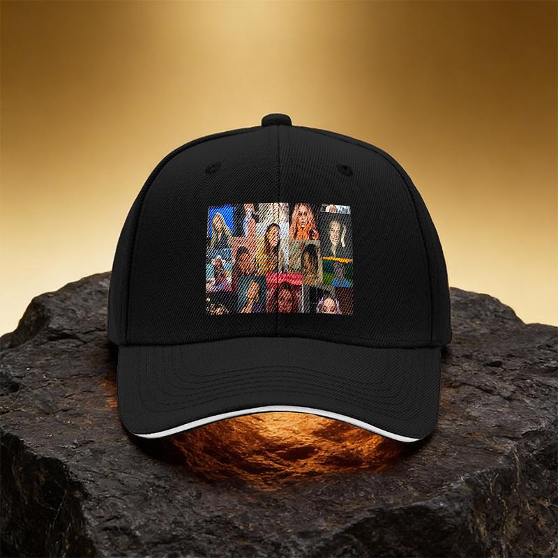 Black and White Striped Minimalist Style Hat, Unisex Printed Baseball Cap Sandwich Brim Snapback Sports Cap, Suitable for Daily