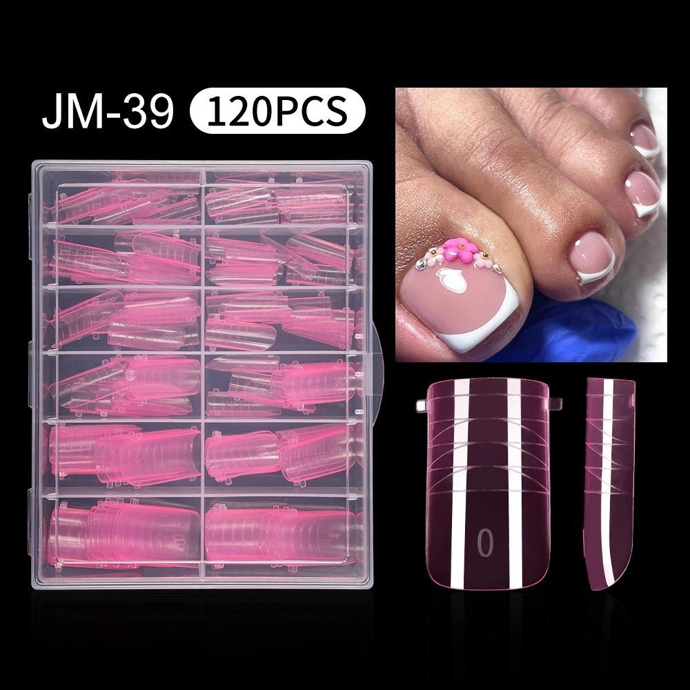 120pcs Full Cover False Tips Acrylic Poly Nail Gel Molds New Toe Nail Mold For Extension