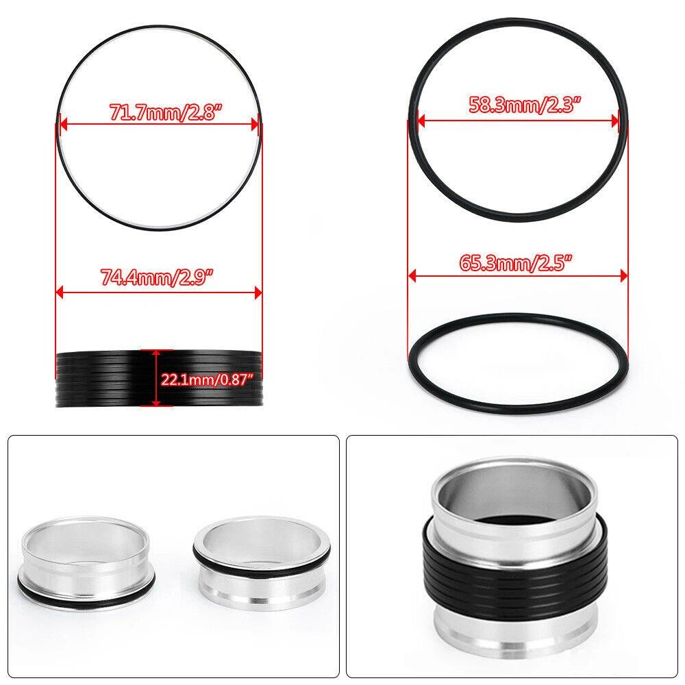 For Turbo Intake Pipe 2"/2.5"/3"/4" Aluminum Exhaust HD V-band Clamp w Flange System Assembly Anodized Clamp With Flange Kit