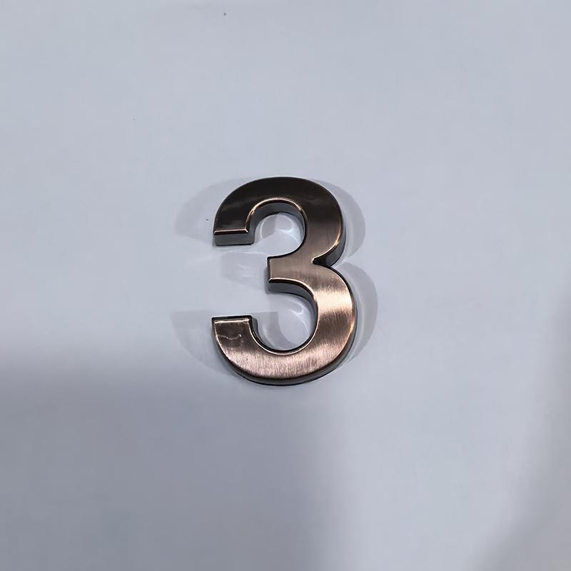 1.9-Inch Bronze Digital Label Door Head Stereoscopic El Door Number Digital Practical Number Sign