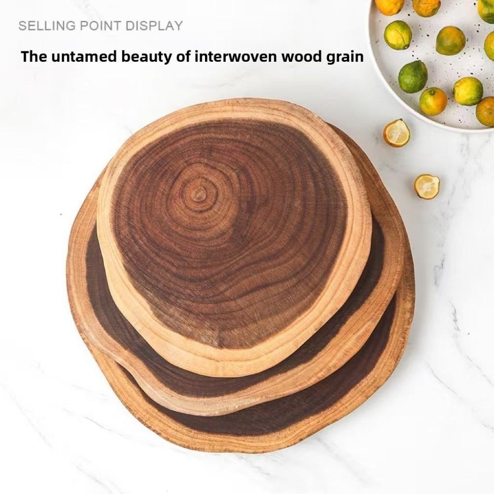 Durable Solid Wood Cutting Board Mats Anti Mold Irregular Wooden Food Plate Anti Crack Fruit Bread Serving Tray Household