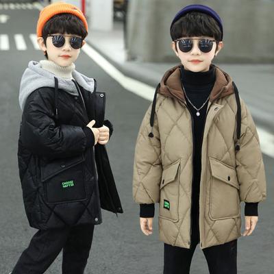 Teen Boys Winter Coats Plus Velvet Warm Kids Jacket Fashion Zipper Hooded Child Outerwear Clothing