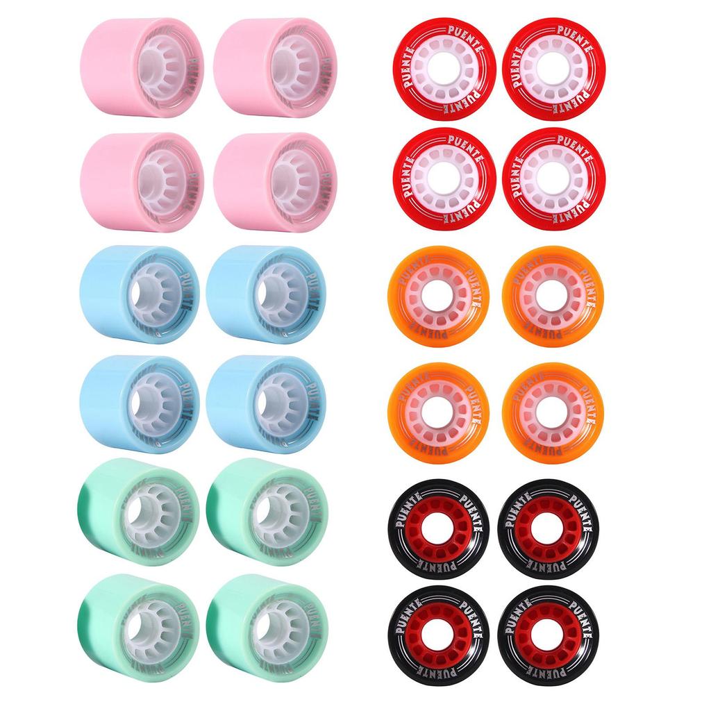 4 PCS Skateboard Wheels Cruising Wheel Bearings and Spacers Set