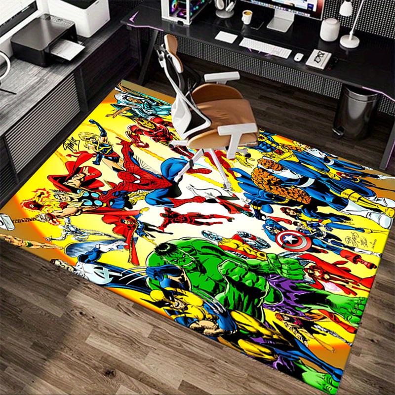 Superhero Collage Carpet For Playroom Bedroom Living Room Sofa Home Decorkids Game Area Rug Nonslip Floor Mat