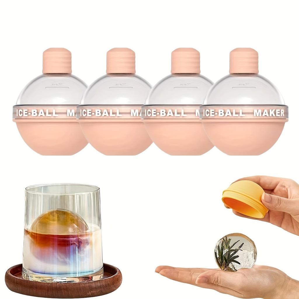4pcs Light Bulb Shaped Ice Molds, Perfect for Making Colorful Ice Balls for Whiskey and Cocktails, These Are Reusable