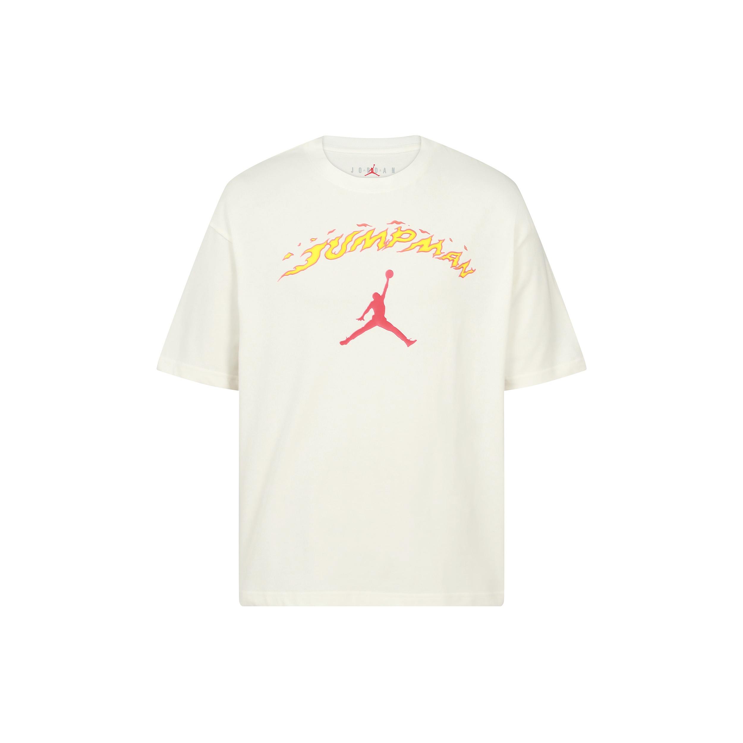Air Jordan Fire Jumpman Logo T-Shirt  White  Men s FJ7685-133 XXL