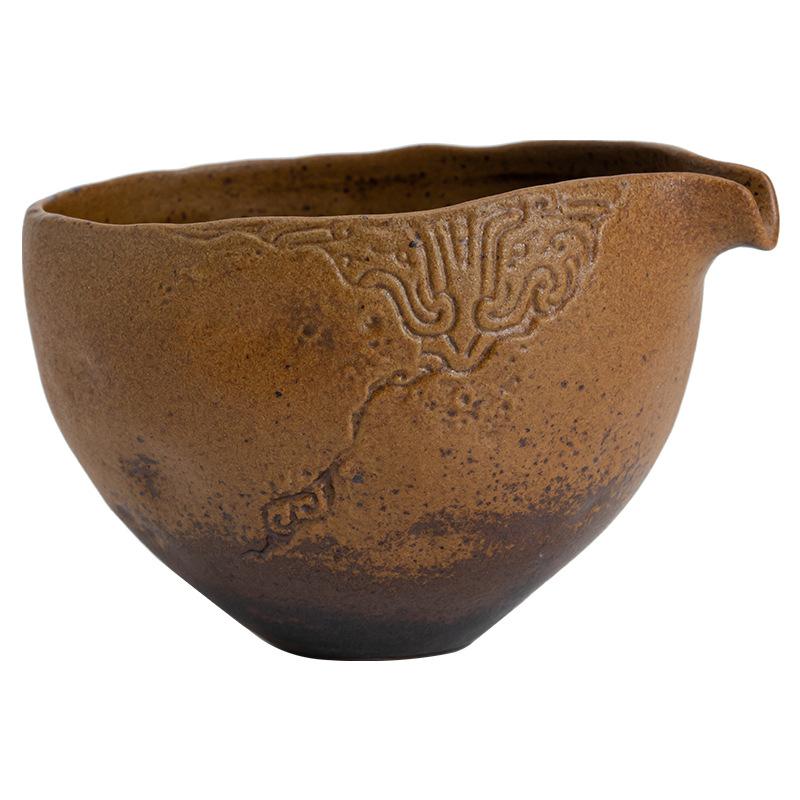 Sauce glaze coarse pottery fair cup, retro ceramic tea dispenser, Japanese kung fu tea set, tea sea tea ceremony accessories