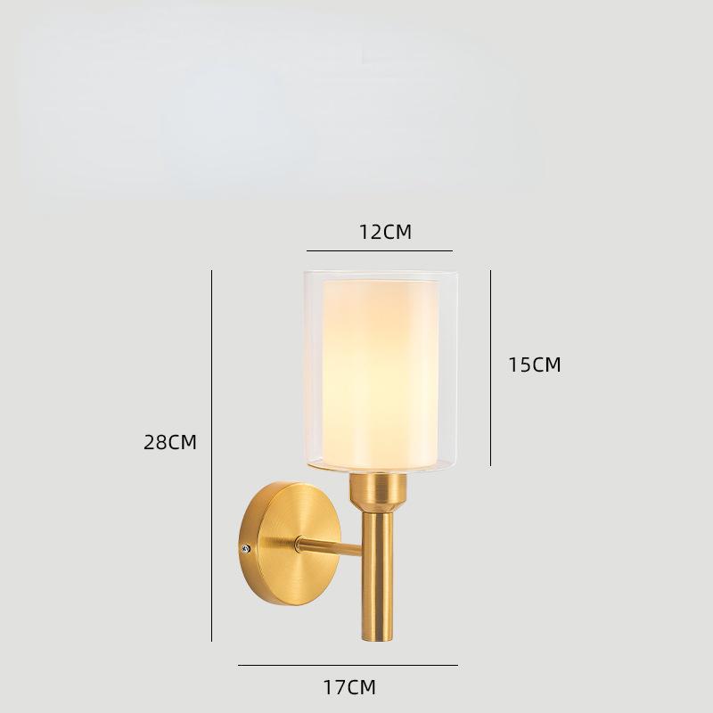 Modern Metal Wall Lamp Antique Funnel Glass Shade Wall Sconce Light Fixtures Loft Bedroom Bathroom Bedside Mirror Lighting