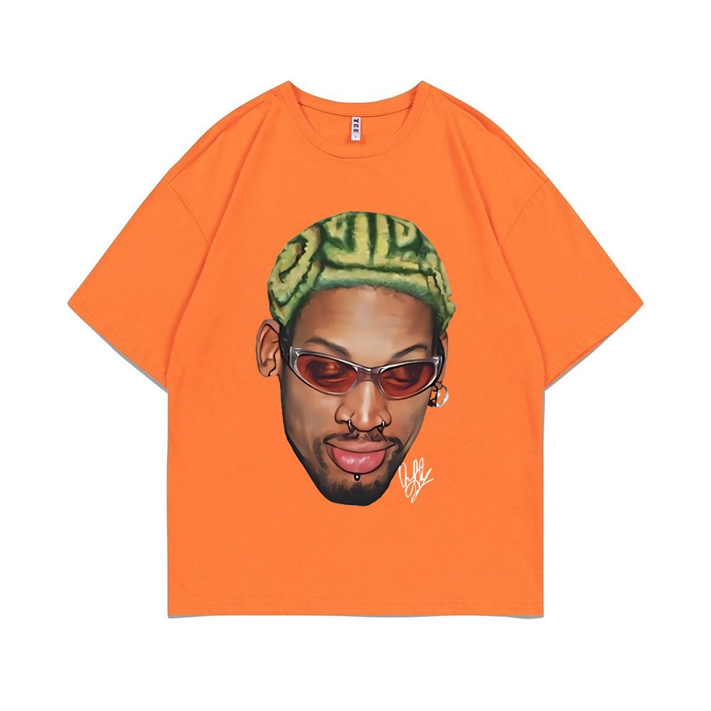 The Worm Dennis Rodman Big Face Graphic T-shirt Men Women Hip Hop Oversized  Basketball Boys T Shirts Unisex Vintage Casual Tees