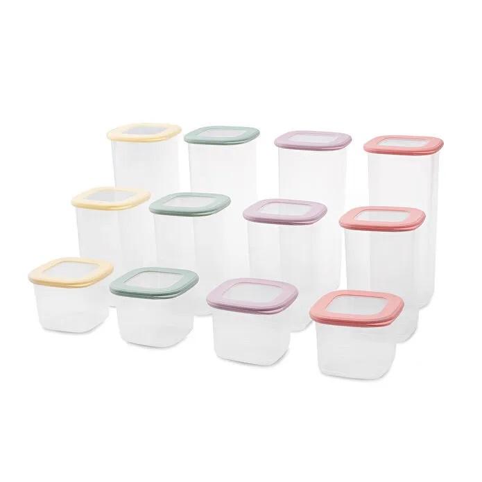 12 Piece Airtight Food Storage Container Set – Transparent BPA-Free Pantry Organizer, Stackable Leakproof Snack Jars for Kitchen