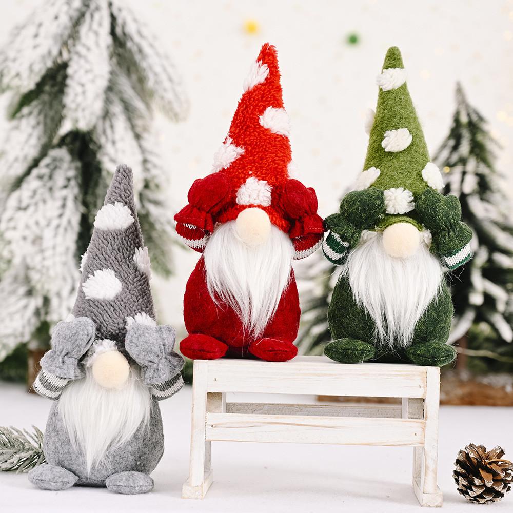 Modern Art Christmas Decor Adorable Snowflake Hat Eye Covering Doll Figure