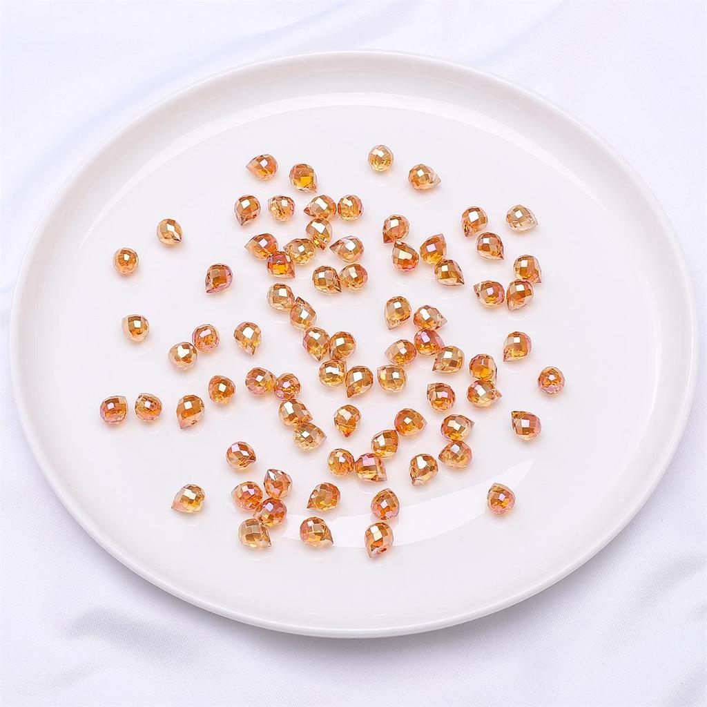 9x8mm Iridescent Glass Crystal Teardrop Beads for DIY Bracelet and Necklace Jewelry Making