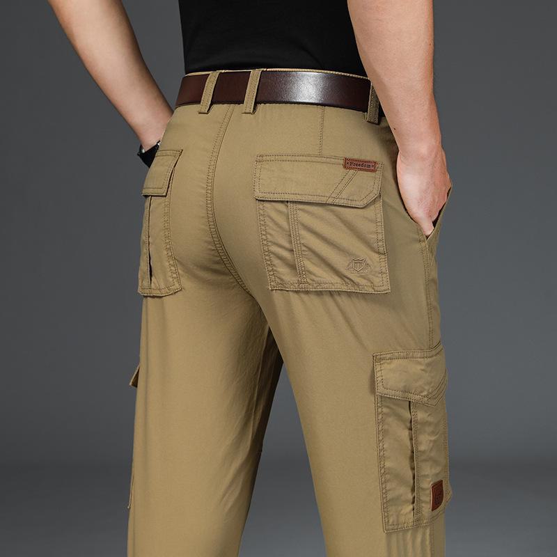 Men's Winter Multi-Pocket Cotton Overalls - Casual, Loose-Fit Outdoor Pants