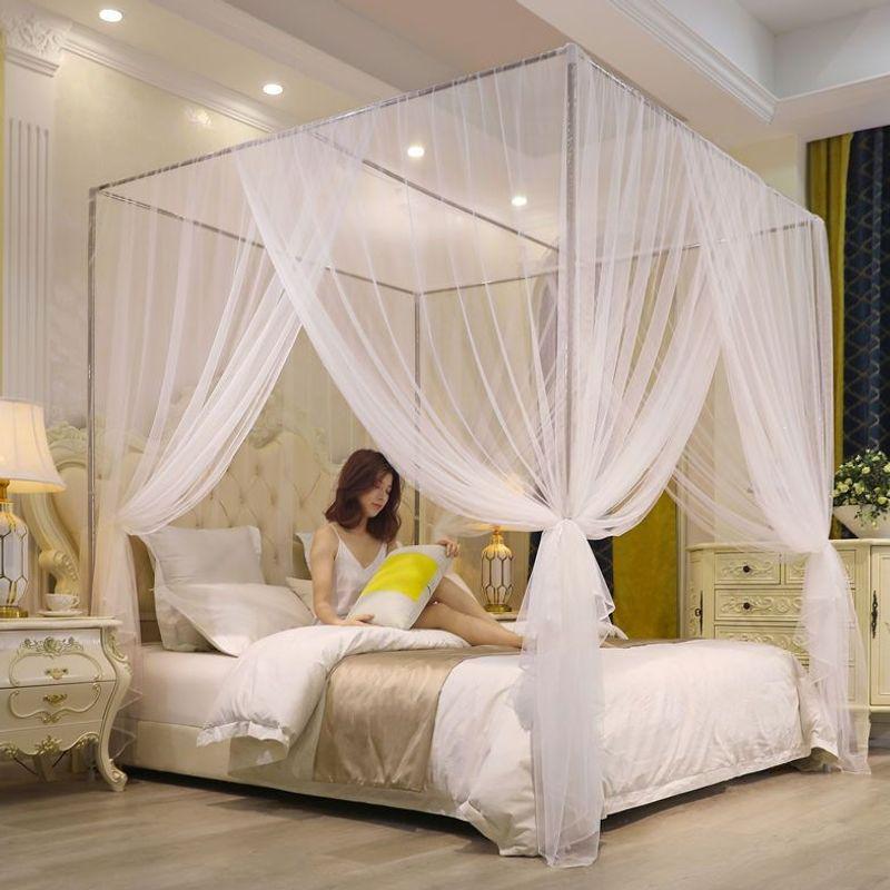Encrypted Zipper Mosquito Net for 1.2m-2m Beds, Three-Door Design