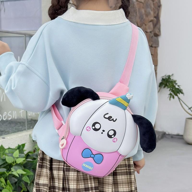 Cute puppy dog children's breast bag boys and girls new cartoon shoulder bag lightweight travel hard shell messenger bag