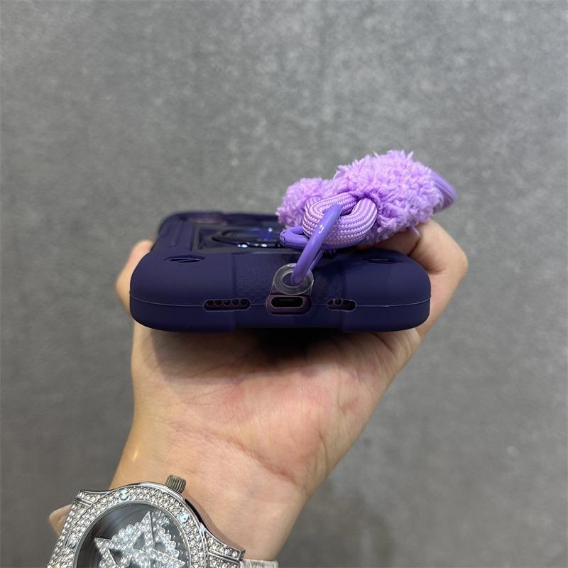 Suporte de Anel 3 em 1 Capa Resistente para iPhone 16 17 15 14 13 12 11 Pro Max Plus Air Anti-choque à Prova de Impacto Capa com Corrente de Cordão