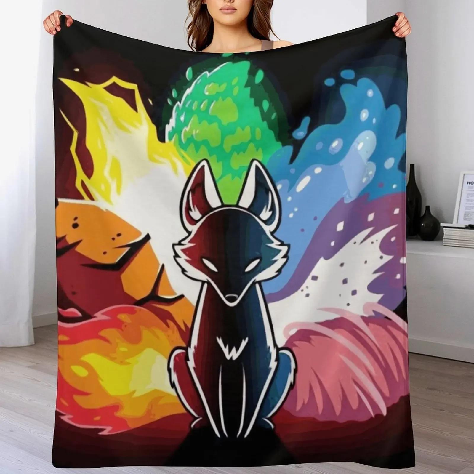 9 tail fox Throw Blanket warm winter Warm Weighted Loose Blankets 75X95CM