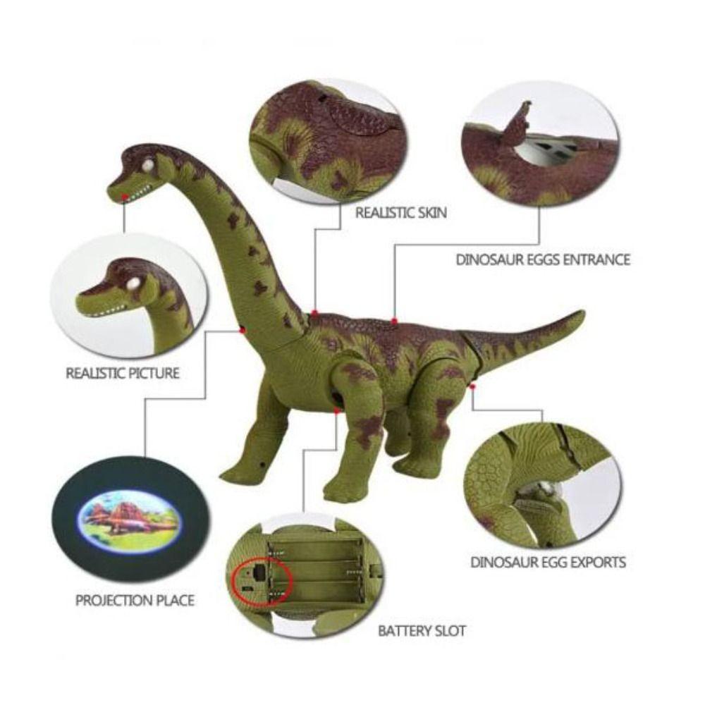Simulation Electric Dinosaur Toys Projection Crawling Long-necked Toys  Birthday Gift