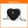 Stylish Black Heart Shaped Pu Crossbody Bag With Chain Detail For Daily Use