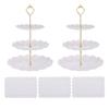 3-Tier Cupcake Stand Holder Plastic Serving Platter for Afternoon Tea Dessert Display Stand for Weddings Parties