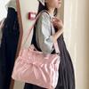 Portable Satin Bow Hand Bag Korean Style Fashion Laptop Bag Cool INS Shoulder Bag  Girls