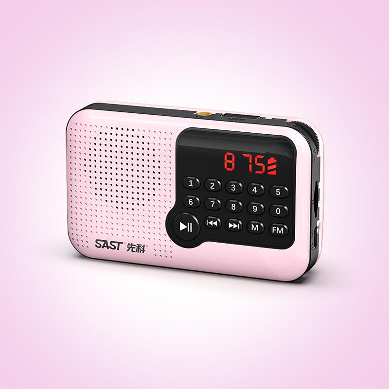 Mini FM Radio Portable LCD Display Radio Speaker USB TF Card MP3 Music Player Support Time Display Power-off Memory Headset Play