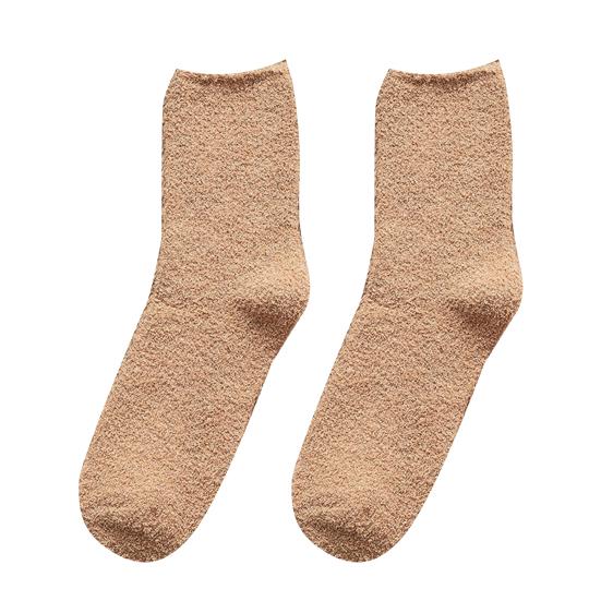 Men Socks Solid Color Thickened Winter Autumn Anti-friction Warm Soft Floor Socks for Home