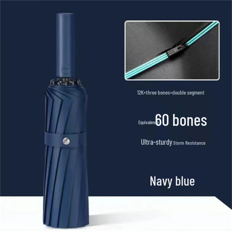 Automatic Heavy-Duty All-Weather Umbrella with Leather Case