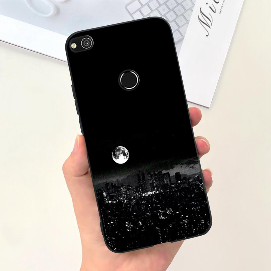 Für Huawei P8 Lite 2017 2015 Hülle P9 Lite 2017 Huawei GR3 2017 Honor 8 Lite Abdeckung Weiches Silikon Matt Süßigkeit Funda Schwarze Katze Ente