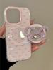 Cute Pink Bowknot Bow Magnetic Grip Tok Wireless Charge Phone Case for iPhone 16 15 14 13 17 Pro Max For Magsafe Holder Cover
