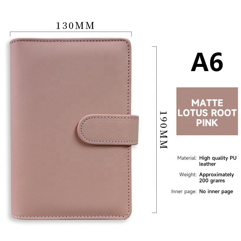 Customized Planner Diary Notebooks A5 A6 A7 Ring Binder Budget Pu Leather Binder Clip Notebook