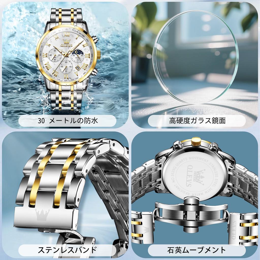 popular in silver and analog business watch by Stylish stainless steel watch for men with date simple large dial with Roman moon perfect as a Men's