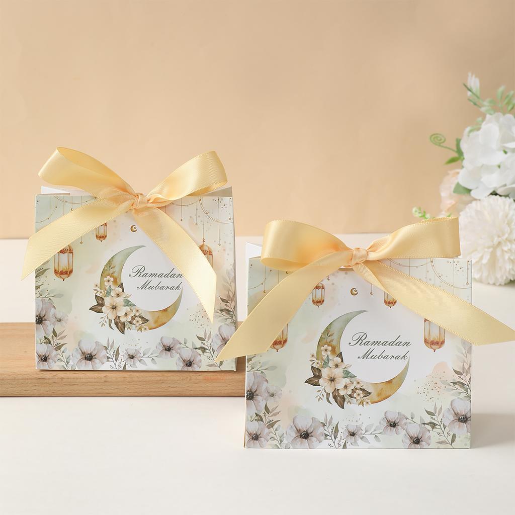 Ramadan Kareem Gift Packing Boxes 2025 Eid Mubarak Ramadan Decoration for Home Eid Al Adha Islamic Muslim Party Decor Candy Box
