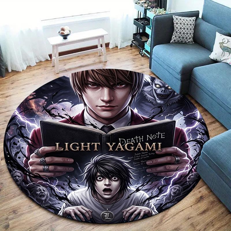 Death Note Round Area Rug Carpet Rug For Living Room Bedroom Sofa Playroom Decor Nonslip Floor Mat