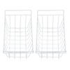Refrigerator Freezer Basket, 2-Piece Rustproof Steel PE Coated White Rectangular Freezer Wire Storage Organizer for Kitchen (49.5cm Long x 24.5cm Wide