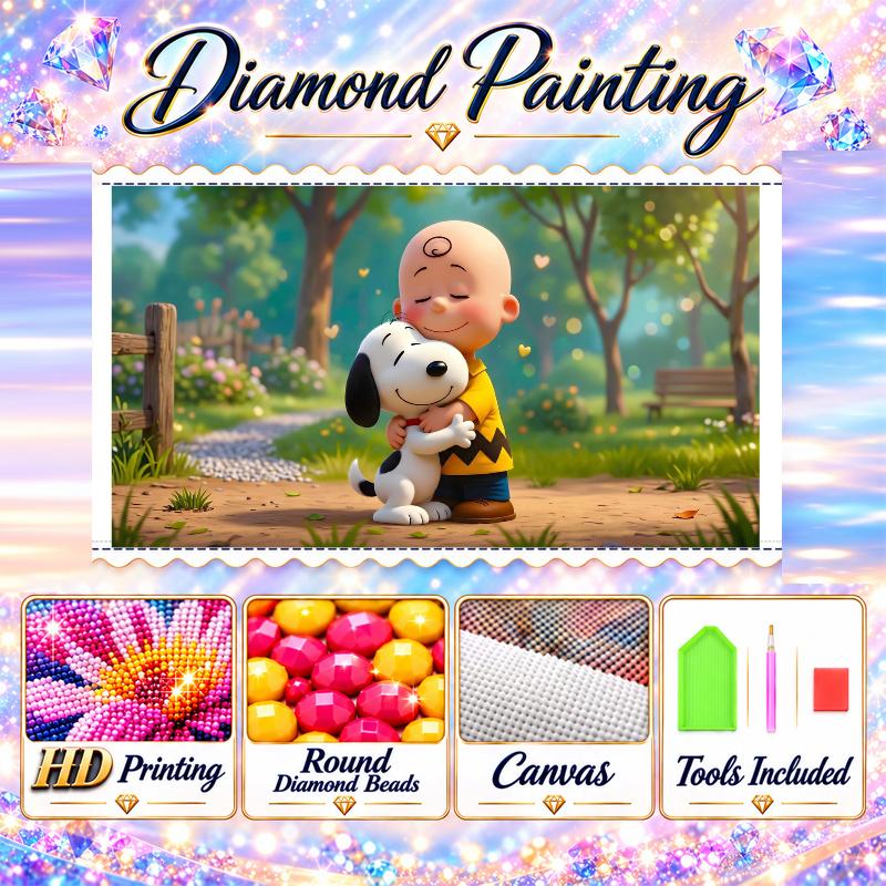 Snoopy Peanuts Diamond Painting Kit 5D Full Drill DIY Diamond Mosaic Wall Art Home Decor