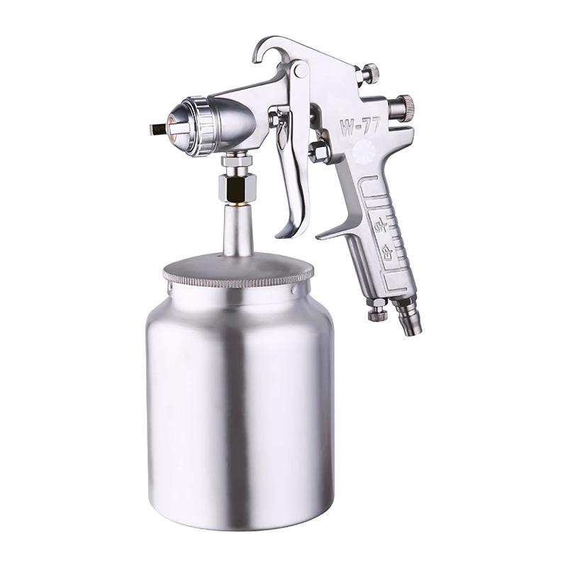 Jiyou W77 High Atomization Spray Gun for Car and Latex Paint, Large Caliber, Top and Bottom Cup Pneumatic Application