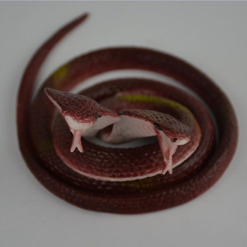 Two-headed Snake Funny Scary Tricky Prank Joke Novelty Toy 2PCS/set 75CM Simulation Rubber Soft Fake Snake Toys For Adult Boys