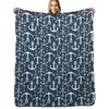Anchors On Navy Throw Blanket Decorative Soft Throw Blanket for Couch Sofa
