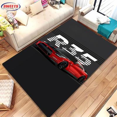 3D HD Printing Classic GTR Racing Car Area Rug,Carpet for Living Room Bedroom Sofa Doormat Decor Rug Non-slip Floor Mat Alfombra