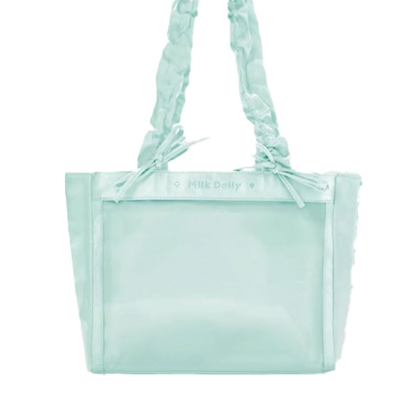

[FUYUUNEKO] Satin Ita Bag with Double Stitched Pouch, Milk Dolly, Otaku Goods, g.trigger Ita Bag, Clear Bag, Mint Turquoise [Parallel Import]