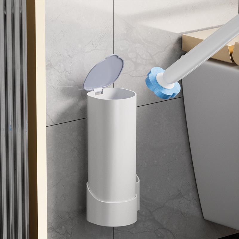 Perie de toaletă de unică folosință, montată pe perete, auto-curățantă, fără perforare