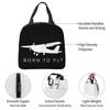 Born To Fly Captain Stripes Flight Pilot Insulated Lunch Bag Cooler Thermal Food Box Tote Leakproof Lunch Boxes Container
