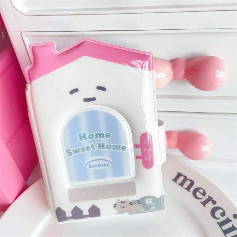 

Милый домик в форме домика, 32 слота для карт, портативный альбом для карт, фотоальбом для хранения идолов, портативные чехлы для карт, подарки