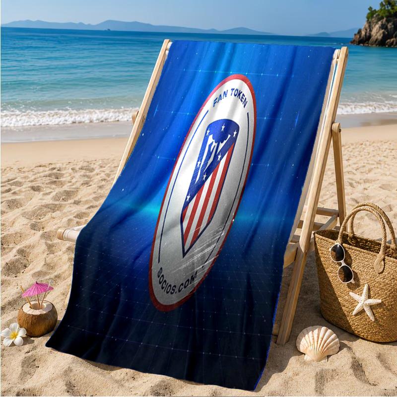 Atletico Madrid Crest Beach Towel Microfiber Beach Towel, Lightweight and Quick-Dry, for Summer Travel, Swimming Pool Fan Birthday Gift