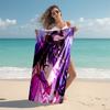 1pc Genshin Impact Beelzebul1 Beach Towel, Comfortable and Thick, and Swimming/Bath/Picnic/Camping Towel, Suitable for Seaside Beaches