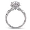 Women's Vintage-Style Platinum Ring with D Color Moissanite Diamond - Perfect for Proposals or Engagements.