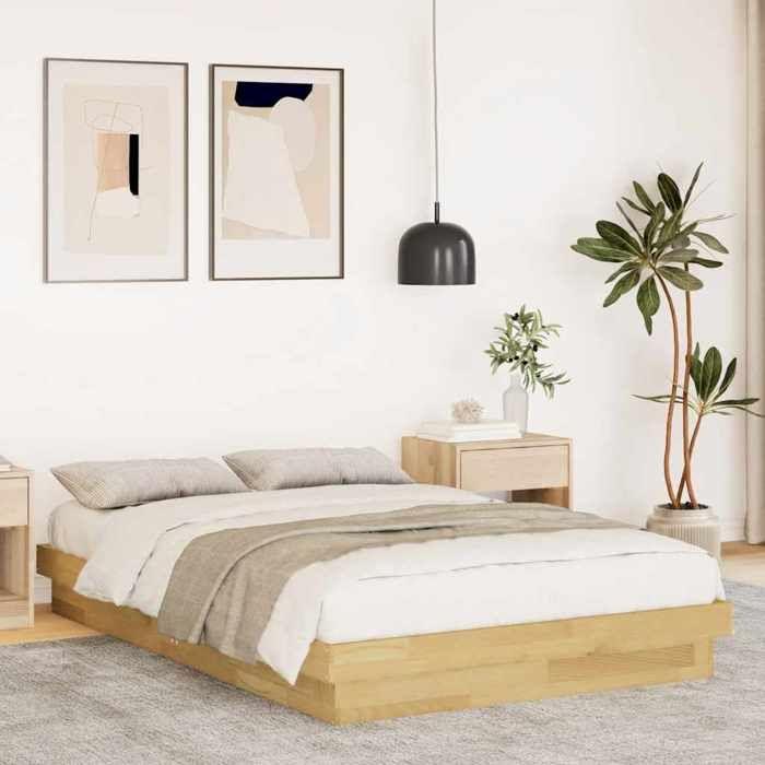 VidaXL Cadre de lit sans matelas 120x190 cm bois massif de chêne 3315737